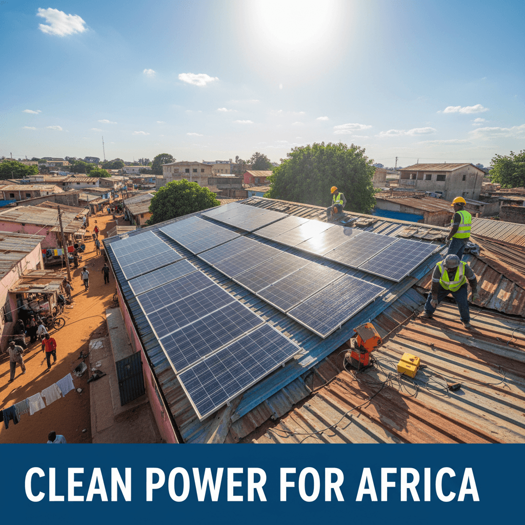 Installation de panneaux solaires sur un toit à Dschang