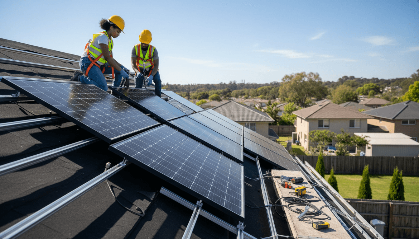 Installation de panneaux solaires sur un toit à Dschang