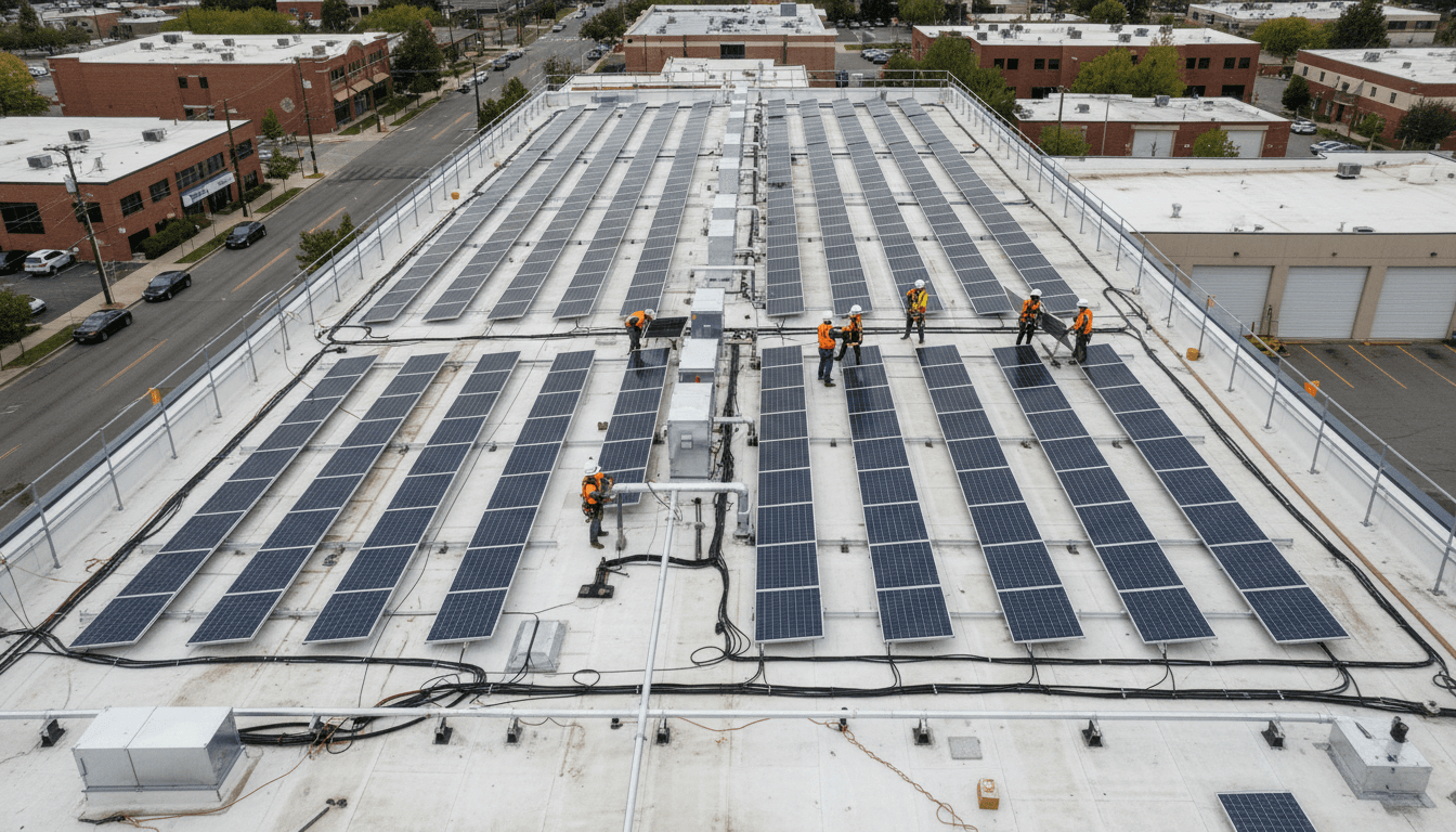 Montage d'une éolienne en zone rurale