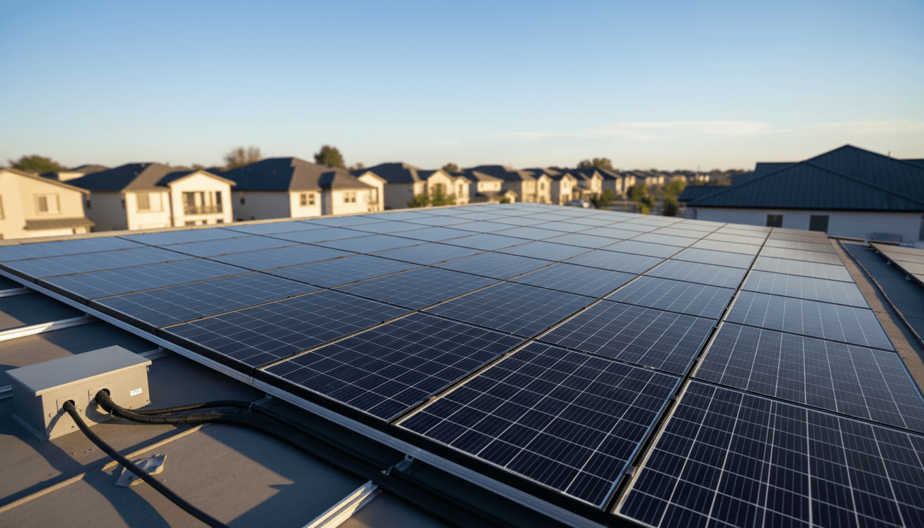 Système hybride solaire et éolien dans une propriété
