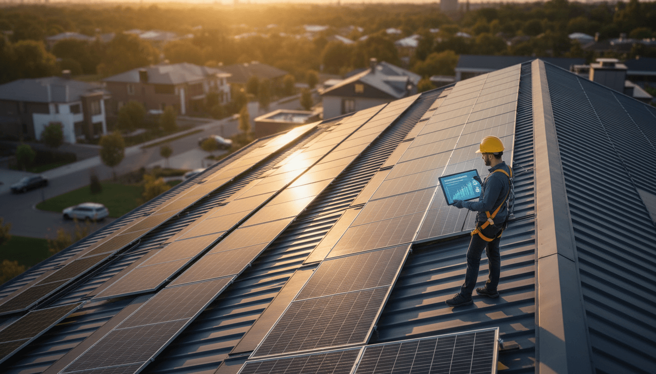 Installation de panneaux solaires sur un toit à Dschang